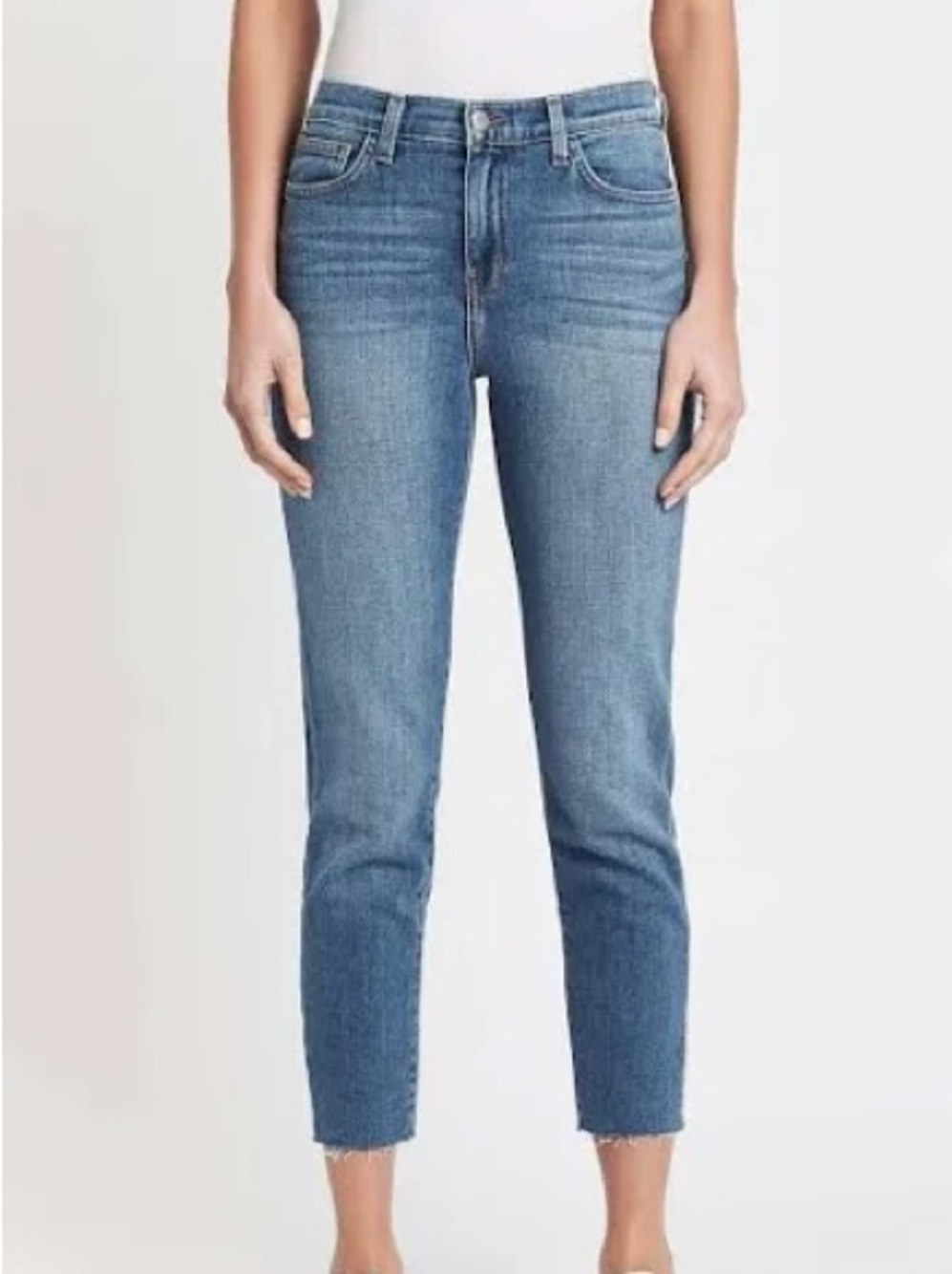 L'Agence El Matador Jeans Womens 28 Blue Slim High Rise Raw Hem Salton